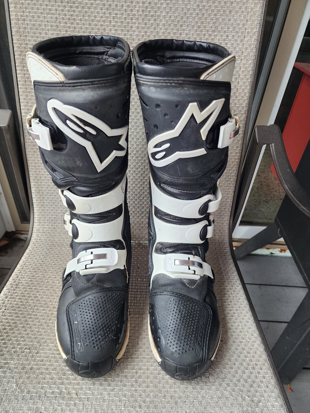 Alpinestars Black & White Motocross Boots